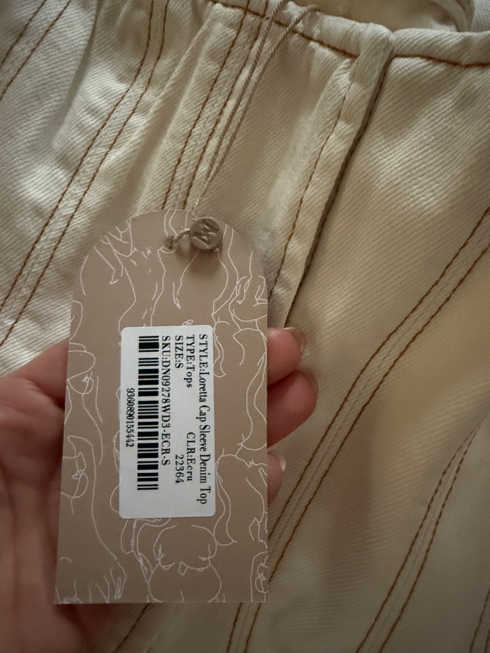Meshki Cream Square-Neck Corset Crop Top - Picture 3 of 3